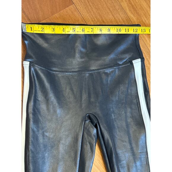 Spanx Faux Leather White Side Stripe Leggings - Picture 6 of 7